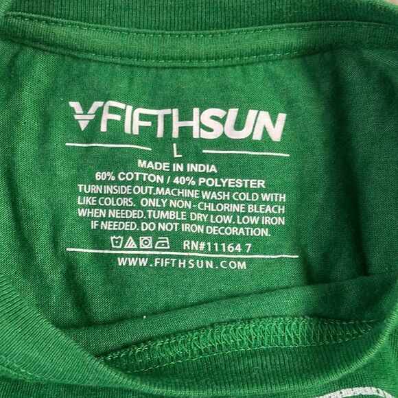 VFifthSun Unisex Tshirt “Irish you would beer me” , Size L, Green and White - Picture 4 of 4